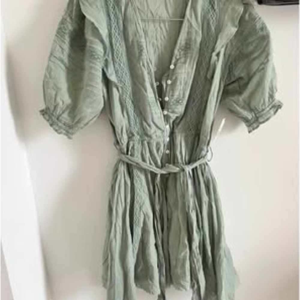 Sage Green Dress with Belt